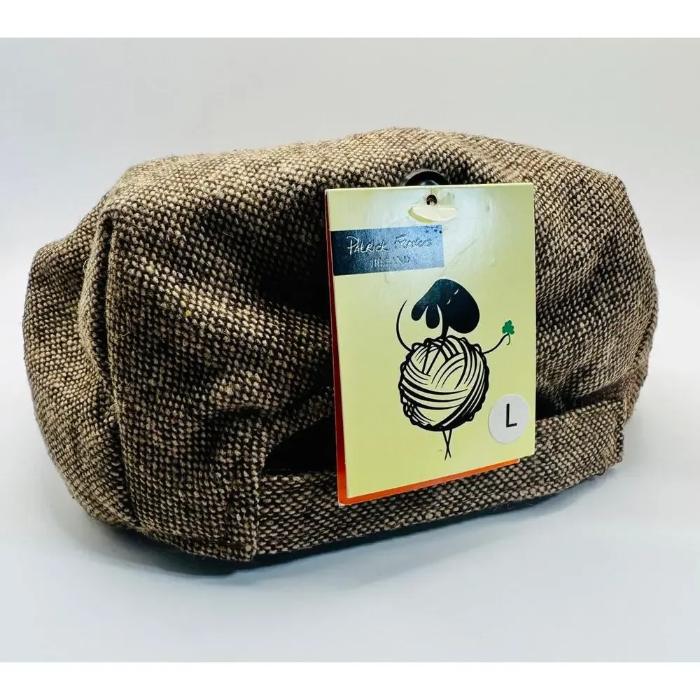 Patrick‎ Francis Irish Cap Brown Tweed Newsboy Hat Celtic Knot - Youth Large